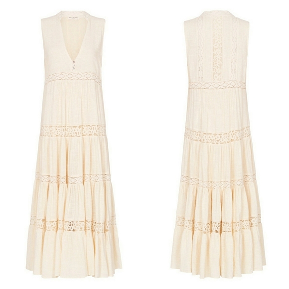 Doe Eyed Midi Dress Cream Gown S Spell Designs NWT - Picture 10 of 16